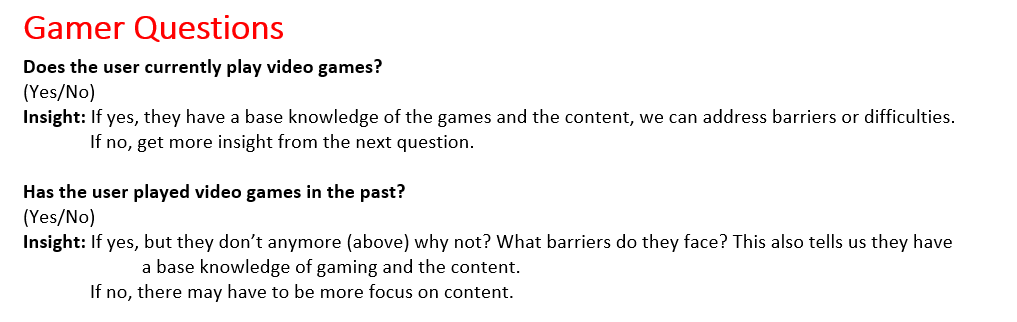 A screenshot of the insights document showing the questions along with a insight section below.