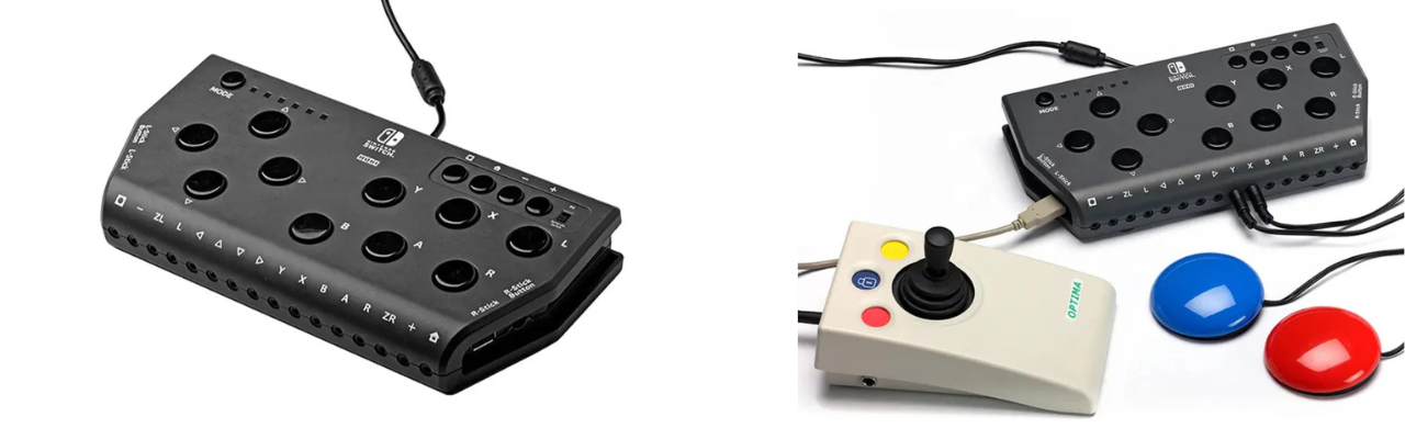 Banner image of a real life Hori Flex setup and labeled diagram of features