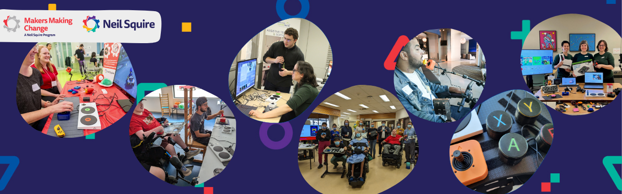decorative banner showing various gamers and adaptive gaming centres
