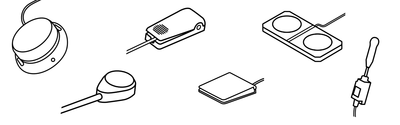 Decorative banner of assistive switch icons
