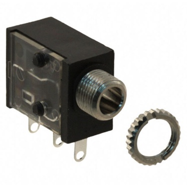 A photo of a panel mount 3.5mm jack