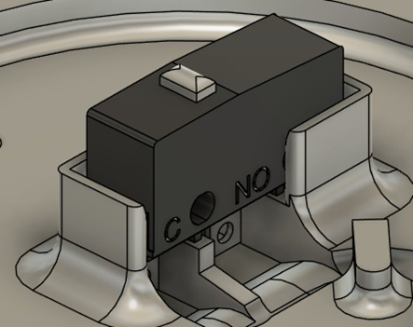 a render of a snap switch in place in the interact switch