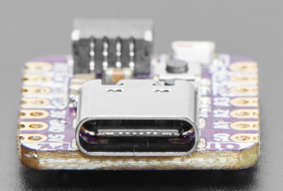 A view of the USB C connector on a device