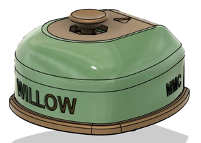 A photo of the Willow joystick with the non slip pase. 