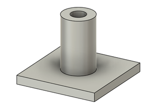 A screw post with no ribs