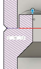 Extruding the upper lip of the shadow line